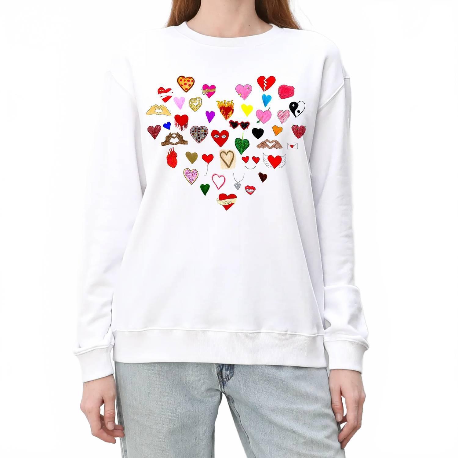 New Unfortunate Portrait Unisex Heart's Crewneck Sweatshirt In White